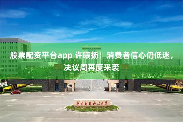 股票配资平台app 许曦扬：消费者信心仍低迷，决议周再度来袭