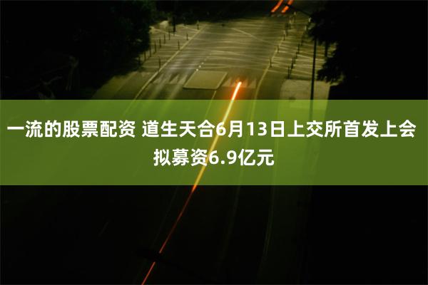 一流的股票配资 道生天合6月13日上交所首发上会 拟募资6.9亿元