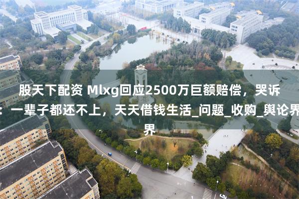 股天下配资 Mlxg回应2500万巨额赔偿，哭诉：一辈子都还不上，天天借钱生活_问题_收购_舆论界