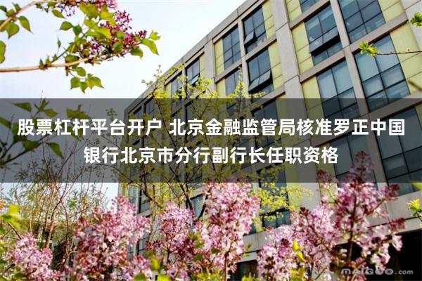 股票杠杆平台开户 北京金融监管局核准罗正中国银行北京市分行副行长任职资格